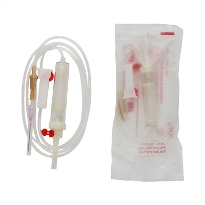 Conjunto descartável de infusão para transfusão de sangue